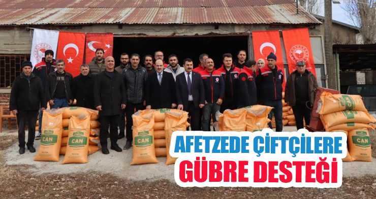 Afetzede çiftçilere gübre desteği