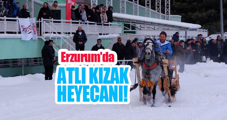 Erzurum’da atlı kızak heyecanı!