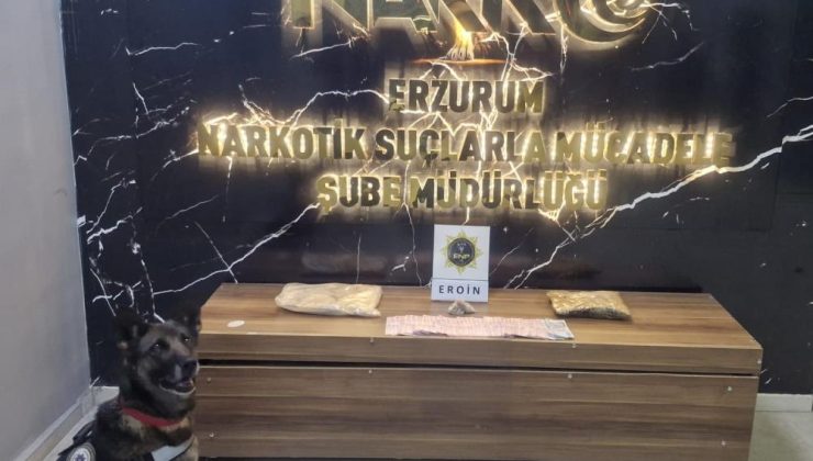 Erzurum’da polis 3 kilo 200 gram eroin ele geçirdi!