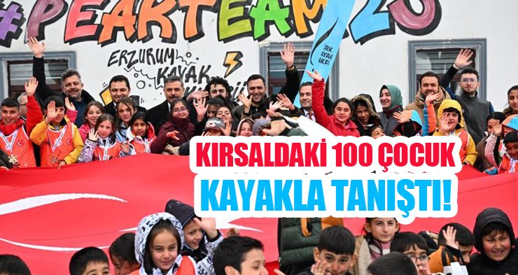 Kırsaldaki 100 çocuk kayakla tanıştı!