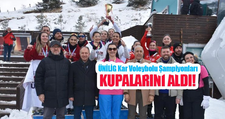 ÜNİLİG Kar Voleybolu şampiyonları kupalarını aldı!