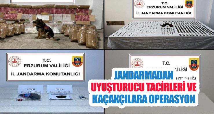 Jandarmadan uyuşturucu tacirleri ve kaçakçılara operasyon