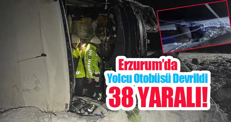 Erzurum’da trafik kazası: 38 yaralı!