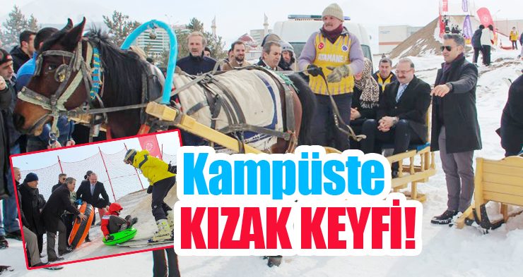 Kampüste kızak keyfi!