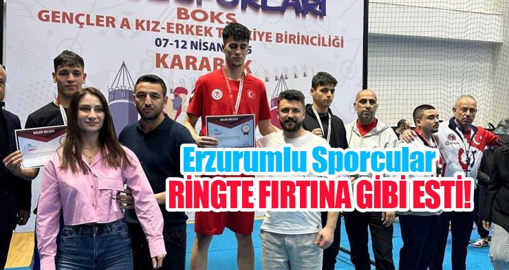 Erzurumlu sporcular ringte fırtına gibi esti!