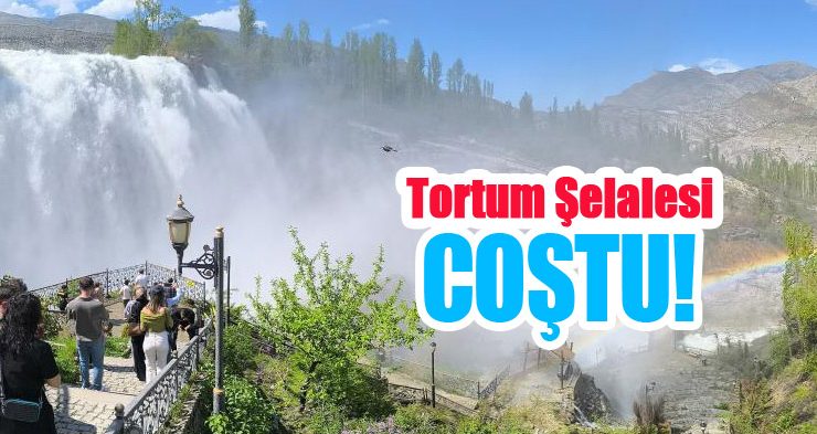 Tortum şelalesi coştu!