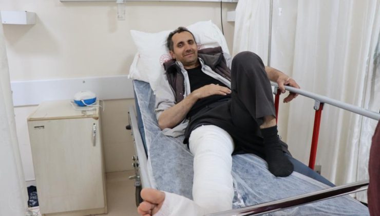 Erzurum’da üzerine kurbanlık düşen adamın ayağı kırıldı!