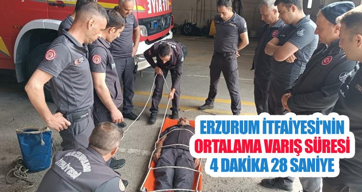 Erzurum İtfaiyesi’nin ortalama varış süresi 4 dakika 28 saniye