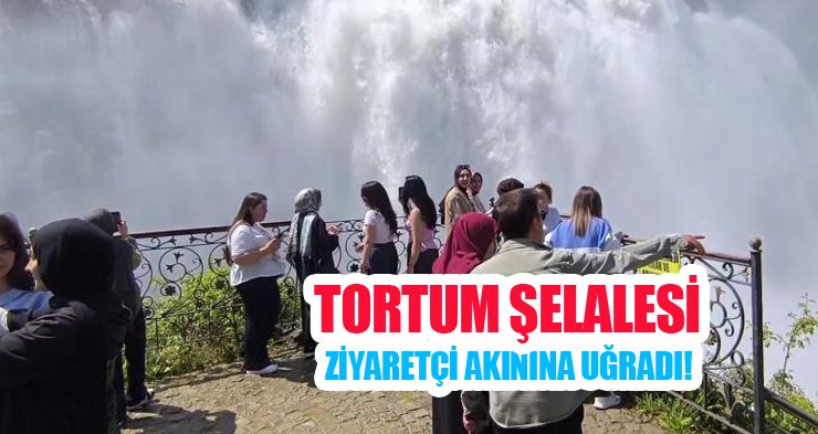 Tortum Şelalesi coştu, ziyaretçi akınına uğradı!