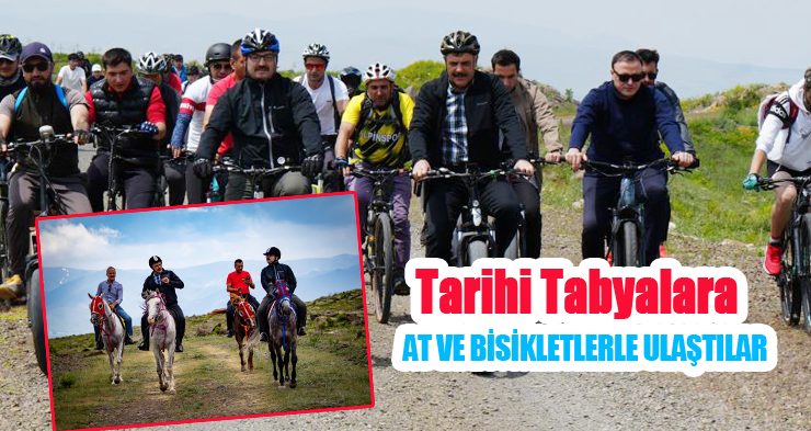 Tarihi tabyalara at ve bisikletlerle ulaştılar, zirveden paraşütle atladılar!…