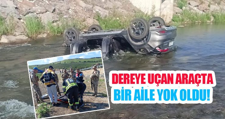 Dereye uçan araçta bir aile yok oldu!