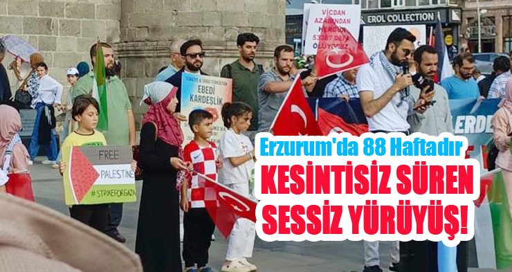 Erzurum’da 88 haftadır kesintisiz süren sessiz yürüyüş..