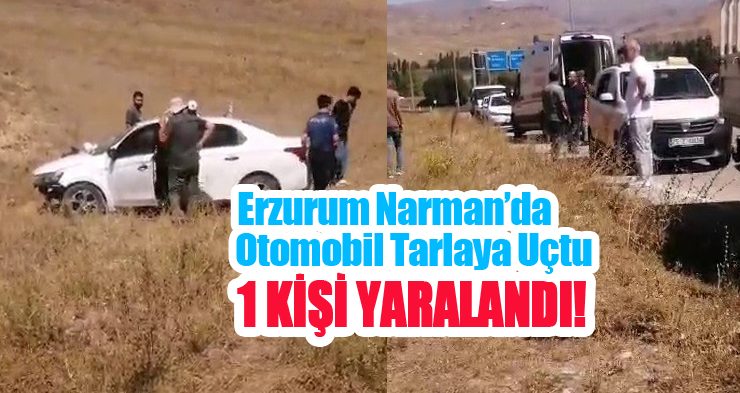 Otomobil tarlaya uçtu, 1 yaralı!