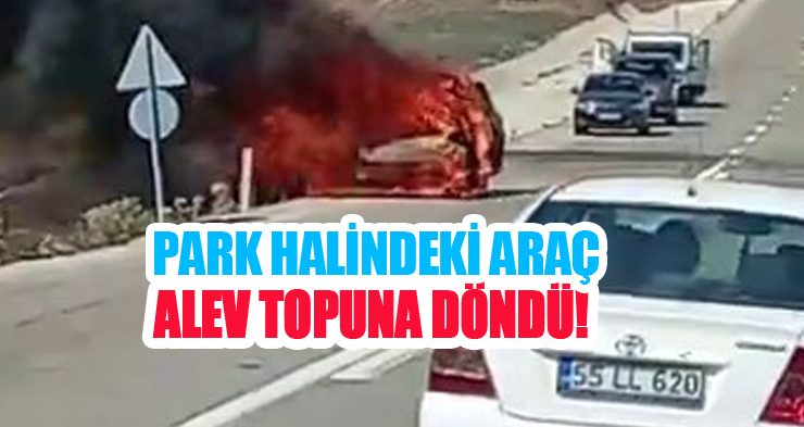 Park halindeki araç alev topuna döndü!