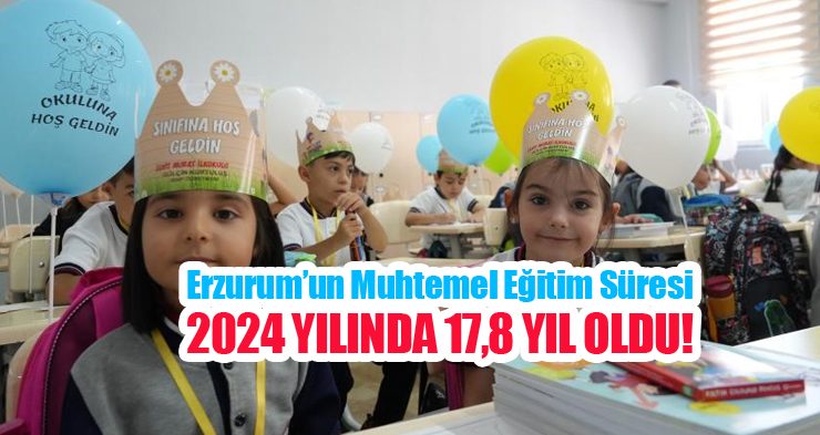 Erzurum’un muhtemel eğitim süresi 2024 yılında 17,8 yıl oldu…