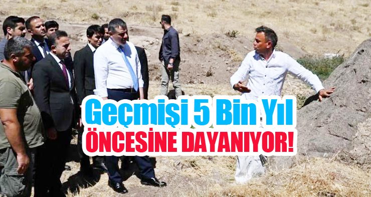 Erzurum Valisi Mustafa Çiftçi, Hınıs Parmaksız Kale Höyüğü’nde incelemelerde bulundu..