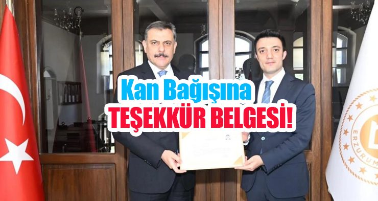 Kan bağışına teşekkür belgesi!