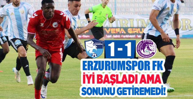 Erzurumspor FK iyi başladı ama sonunu getiremedi..