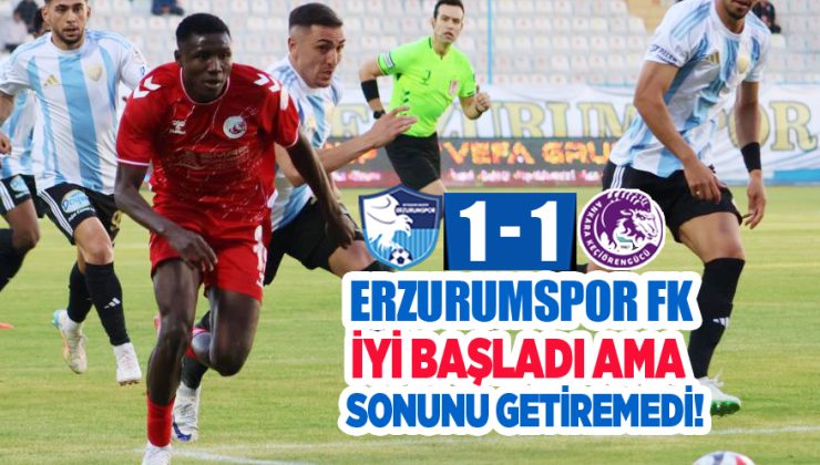 Erzurumspor FK iyi başladı ama sonunu getiremedi..