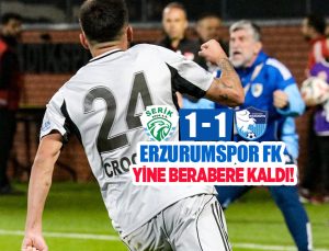 Deplasmanda Serik Spor ile karşılaşan Erzurumspor FK mücadeleden 1-1 ‘lik  beraberlikle ayrıldı.