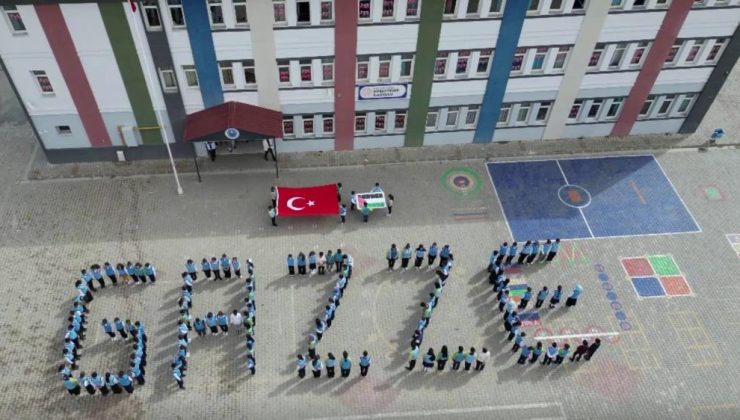 Aşkale’de ortaokul öğrencilerinden Gazze’ye duygusal destek…