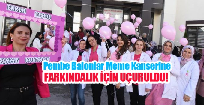 Pembe balonlar meme kanserine farkındalık için uçuruldu…