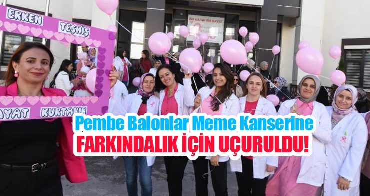 Pembe balonlar meme kanserine farkındalık için uçuruldu…