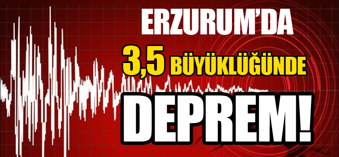 Erzurum’da 3,5 büyüklüğünde deprem!