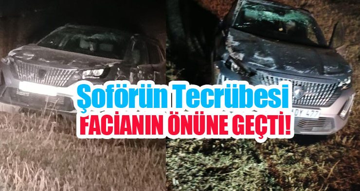 Şoförün tecrübesi facianın önüne geçti!