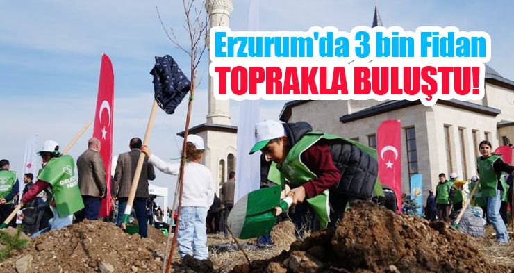 Erzurum’da 3 bin fidan toprakla buluştu…