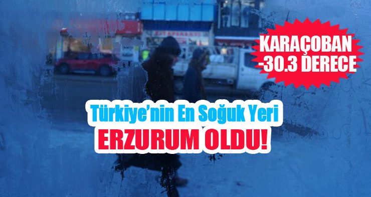 Türkiye’nin en soğuk yeri Erzurum oldu, çeşmeler buz tuttu…