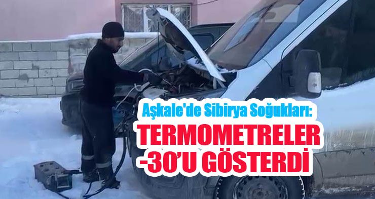 Aşkale’de Sibirya soğukları: Termometreler -30’u gösterdi…