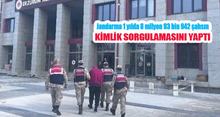Jandarma 1 yılda 8 milyon 93 bin 942 şahsın kimlik sorgulamasını yaptı…