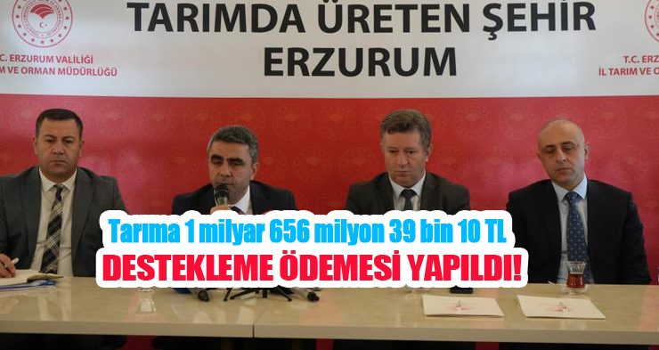 Tarıma 1 milyar 656 milyon 39 bin 10 TL destekleme…