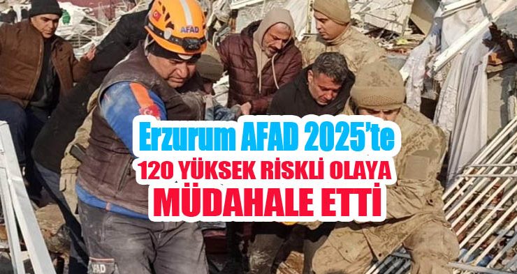 Erzurum AFAD 2025’te 120 yüksek riskli olaya müdahale etti…