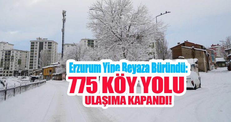 Erzurum yine beyaza büründü: 775 köy yolu ulaşıma kapandı…