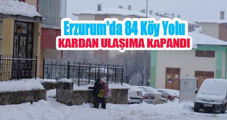 Erzurum’da 84 köy yolu kardan ulaşıma kapandı!