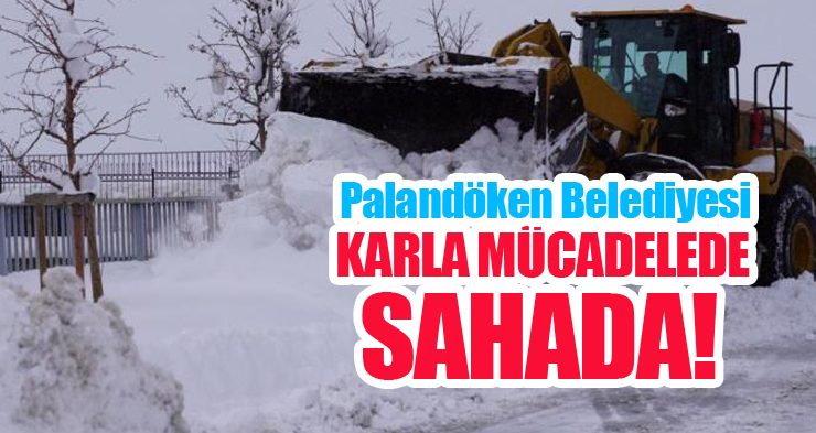 Palandöken Belediyesi karla mücadelede sahada..