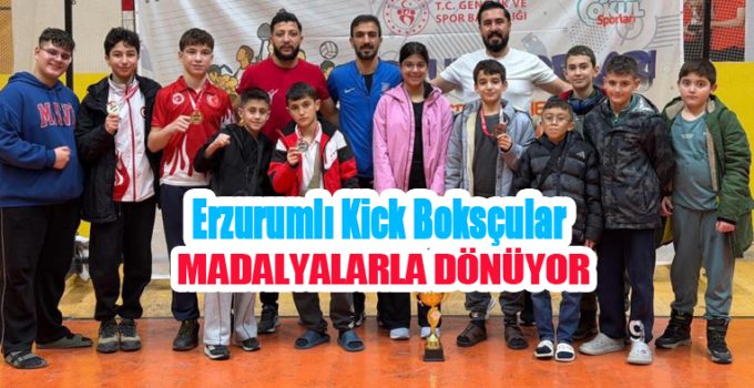 Erzurumlı Kick Boksçular madalyalarla dönüyor…