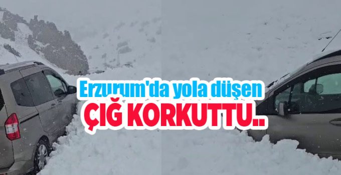 Karayazı-Çatalören güzergâhına düşen çığ korkuttu