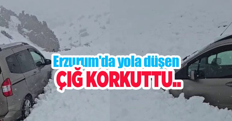 Karayazı-Çatalören güzergâhına düşen çığ korkuttu