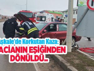 Aşkale’de korkutan kaza: Facianın eşiğinden dönüldü..