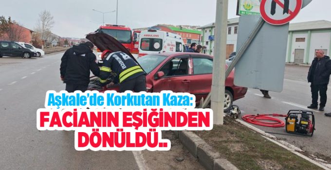 Aşkale’de korkutan kaza: Facianın eşiğinden dönüldü..