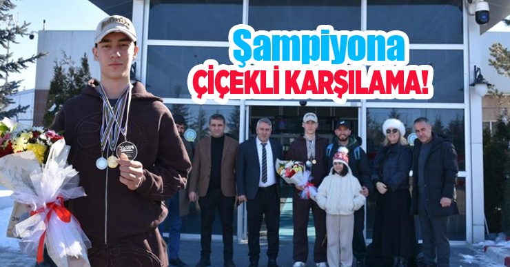 Şampiyona çiçekli karşılama…