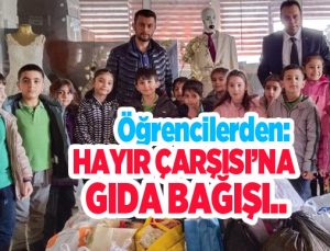 Öğrencilerden Hayır Çarşısı’na gıda bağışı…