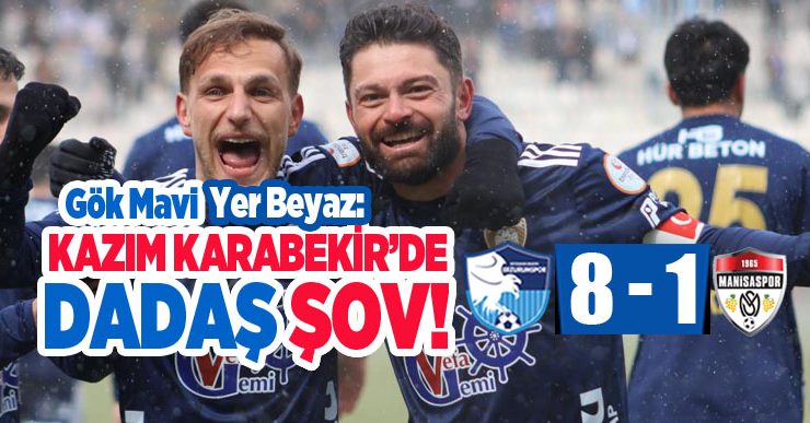 Şampiyonluk yolunda rekorları alt üst eden Erzurumspor Manisa engelini 8 golle geçti..