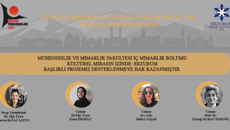 ETÜ TÜBİTAK 4004 projesi ile Erzurum’un mimari mirasını yeni nesillere aktaracak…