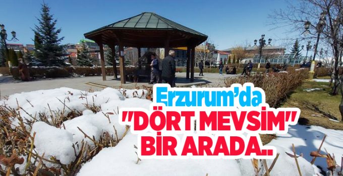 Erzurum’da “dört mevsim” bir arada: Bir yanda kar esareti, bir yanda Palandöken’de kayak, bir yanda parklarda bahar keyfi…