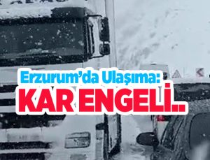 Erzurum’da ulaşıma kar engeli…