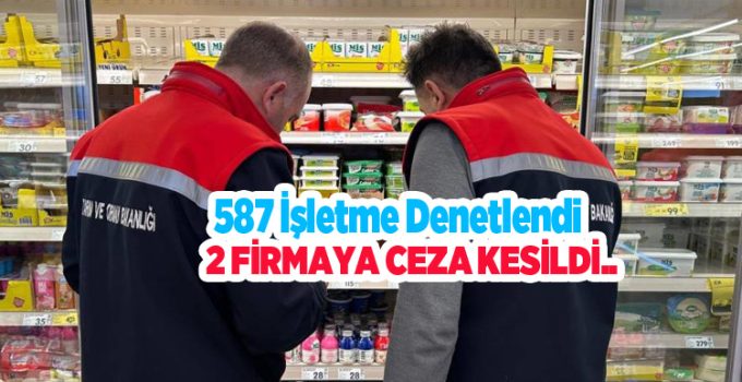 587 işletme denetlendi, 2 firmaya ceza kesildi..